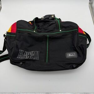 Vintage Victor Honolulu Hawaii Duffel Bag Color Block Retro Travel Gym Black